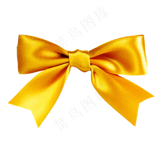 金色蝴蝶结装饰彩带,免抠元素