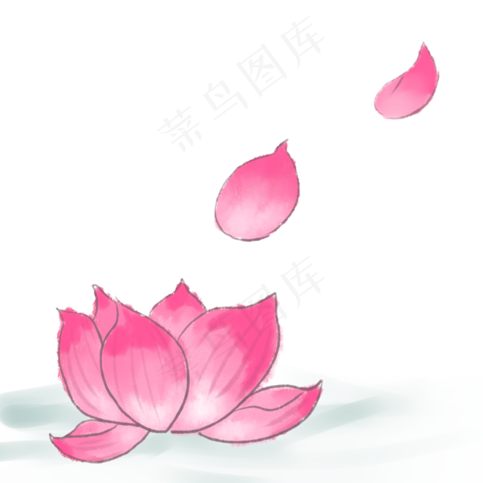 飘落的粉色莲花(2000X2000(DPI:300))psd模版下载