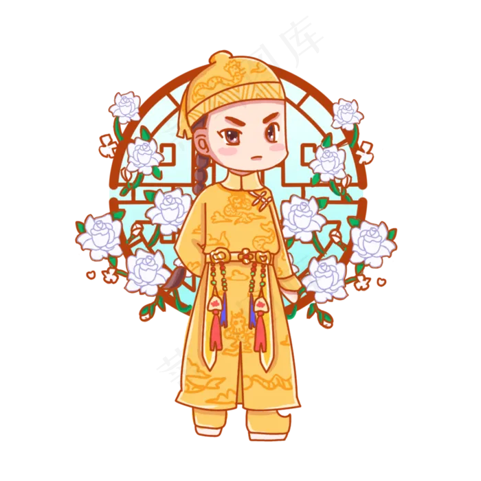 皇上主子古代男人黄色衣服(1024X1024(DPI:300))psd模版下载