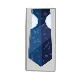 父亲节蓝色扁平商务领带免抠