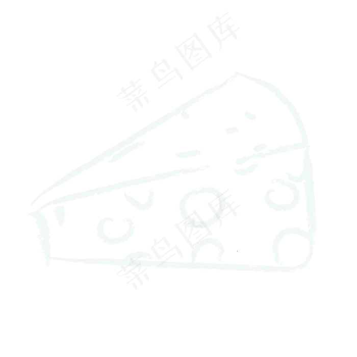 白色手绘可爱清新奶酪简笔画,免抠元素(2000*2000px 300 dpi )ai矢量模版下载
