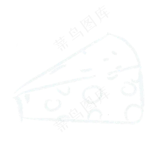 白色手绘可爱清新奶酪简笔画,免抠元素