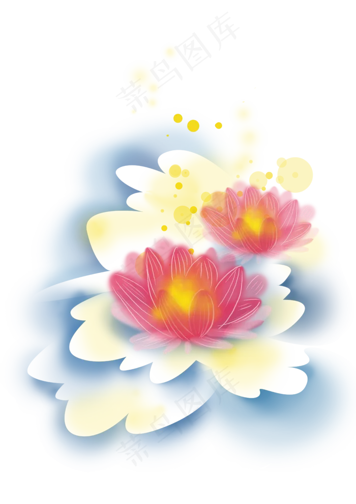 中元节鬼节两只莲花灯,免抠元素(2480X3508(DPI:300))psd模版下载
