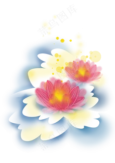 中元节鬼节两只莲花灯,免抠元素