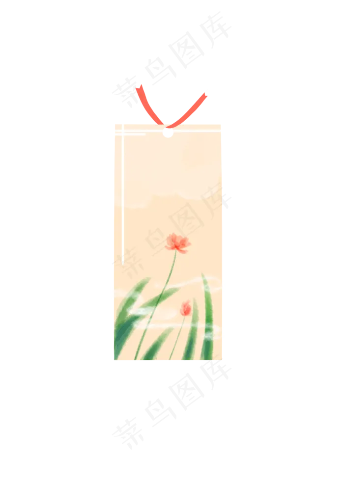 古风花朵书签(2480X3508(DPI:300))psd模版下载