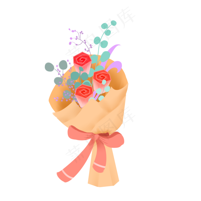 小清新红色花束