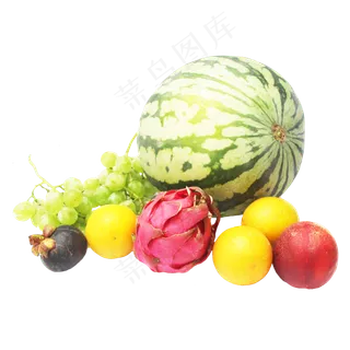 西瓜橙子油桃火龙果葡萄提子山竹