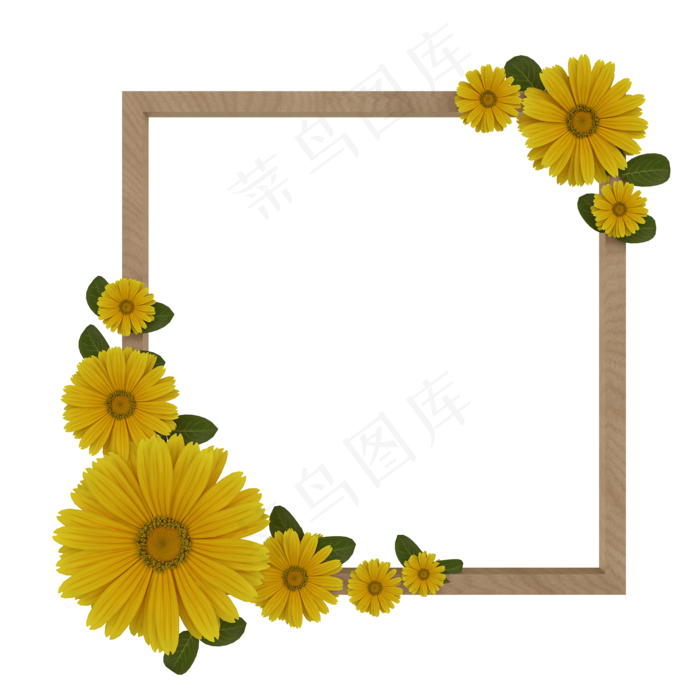 c4d立体花朵木头框(2000*2000px 300 dpi )