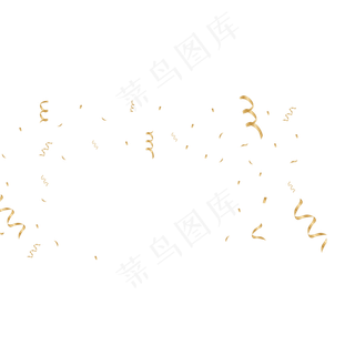 金色创意金丝飘带元素,免抠元素
