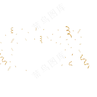 金色创意金丝飘带元素,免抠元素