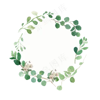 水彩花卉植物边框素材