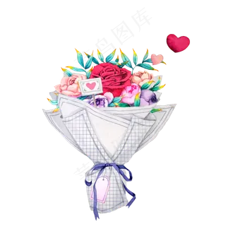 2.14情人节小清新水彩玫瑰花