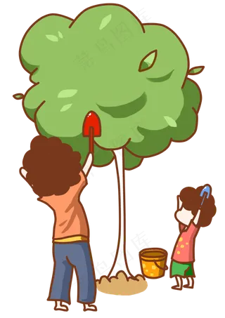 2018 植树节,免抠元素