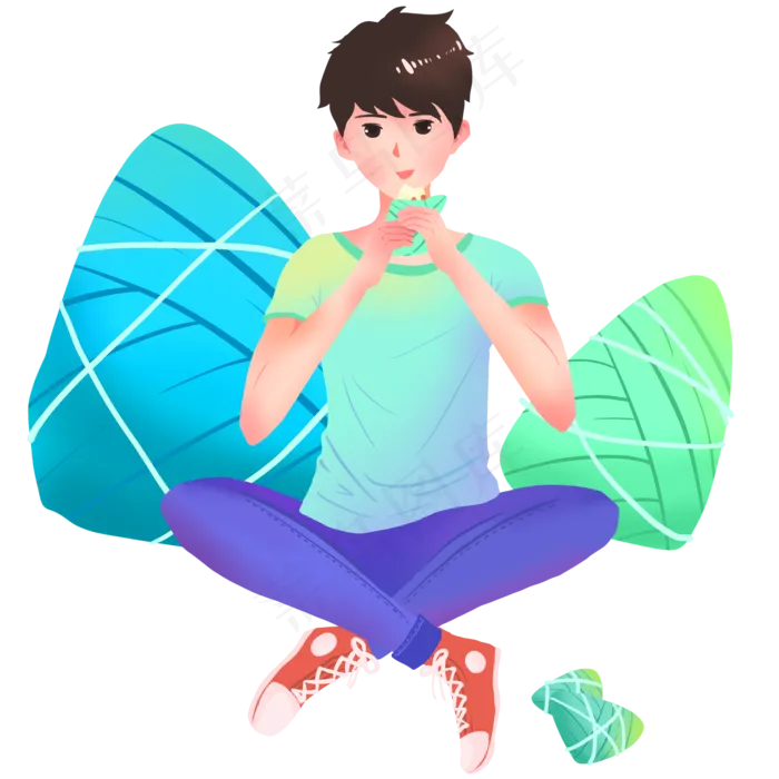 吃粽子的小男孩(2048X2048(DPI:300))psd模版下载