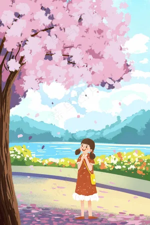 赏樱花治愈系小清新风景