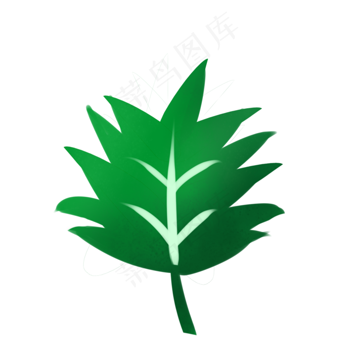 手绘扁平绿色叶子