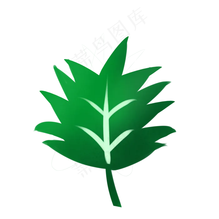 手绘扁平绿色叶子(2000X2000(DPI:299))psd模版下载