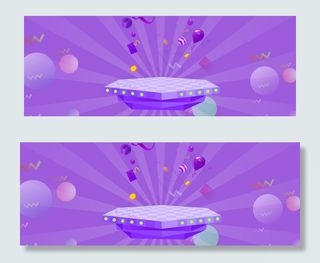 618大促紫色几何渐变banner