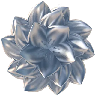 银色立体C4D花朵装饰
