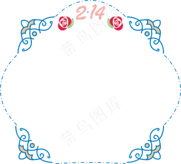 手绘情人节玫瑰边框