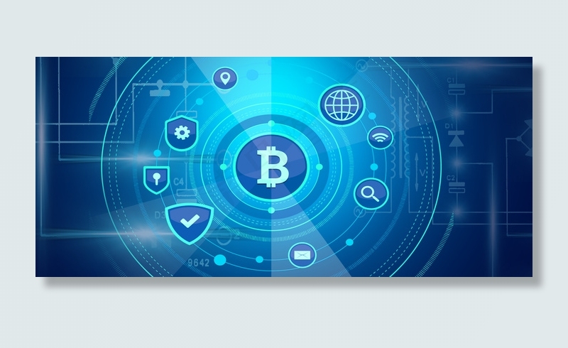 比特币蓝色科技虚拟货币Banner背景