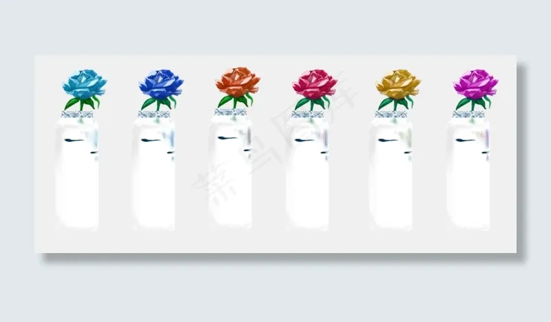 手绘花瓶花朵装饰元素(11496X4724(DPI:300))psd模版下载