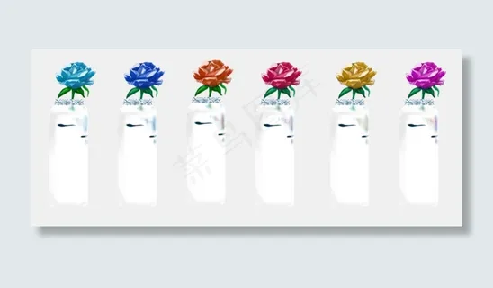 手绘花瓶花朵装饰元素