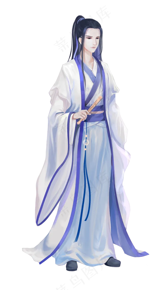 古风拿扇子的少年(3543X4724(DPI:150))psd模版下载