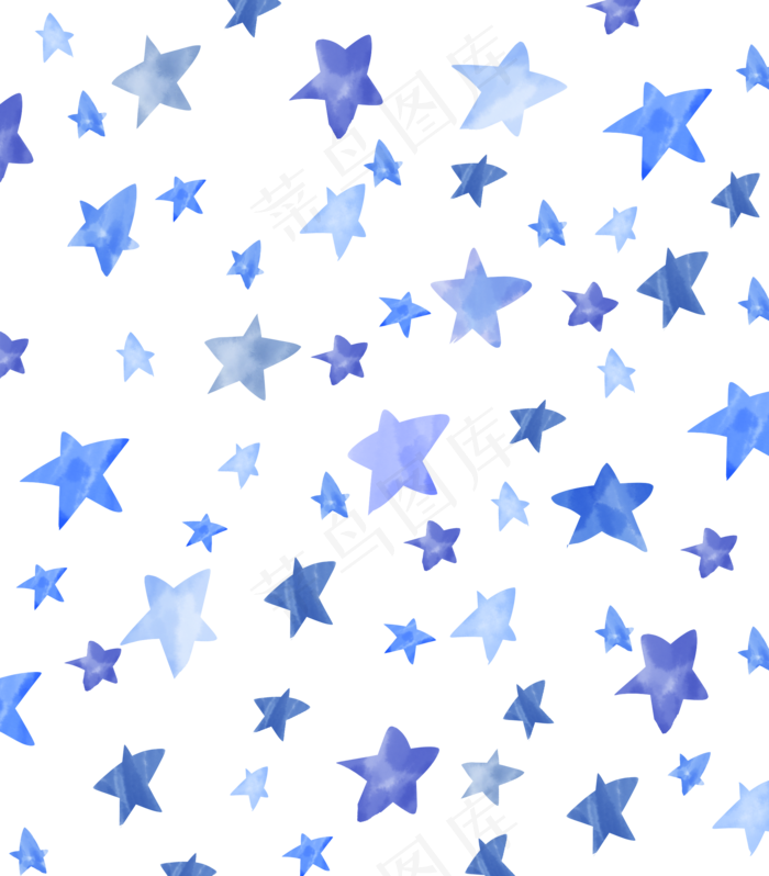 蓝色水彩星星底纹
