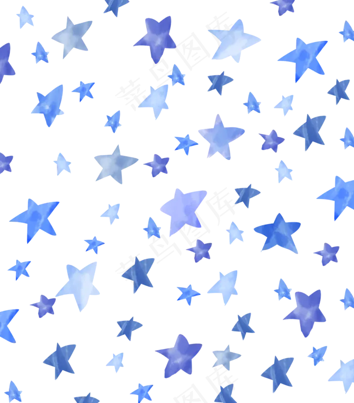 蓝色水彩星星底纹(2000X2280(DPI:300))psd模版下载