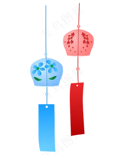 日本风铃挂饰插画