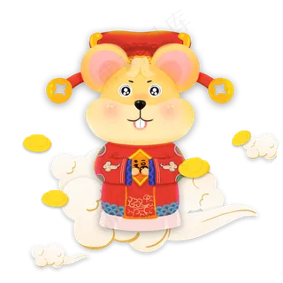 2020鼠年门神新年新春财神,免抠元素