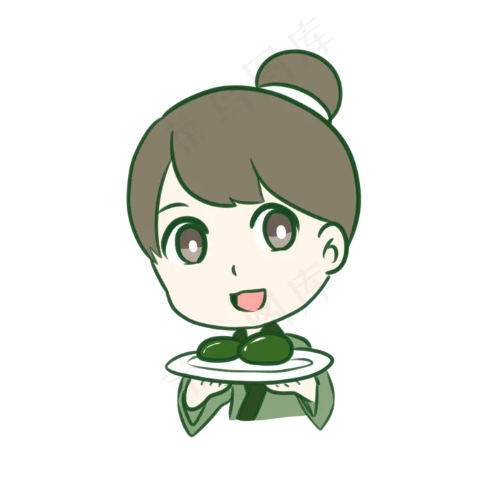清明节之拿着青团的年轻男子