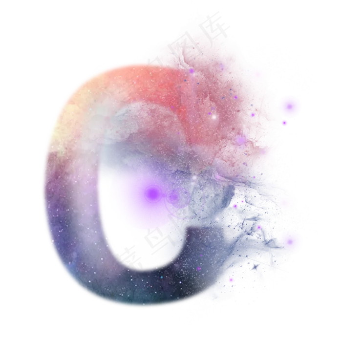 创意星空蓝色红色字母C,免抠元素艺术字(3000X3000(DPI:300))psd模版下载
