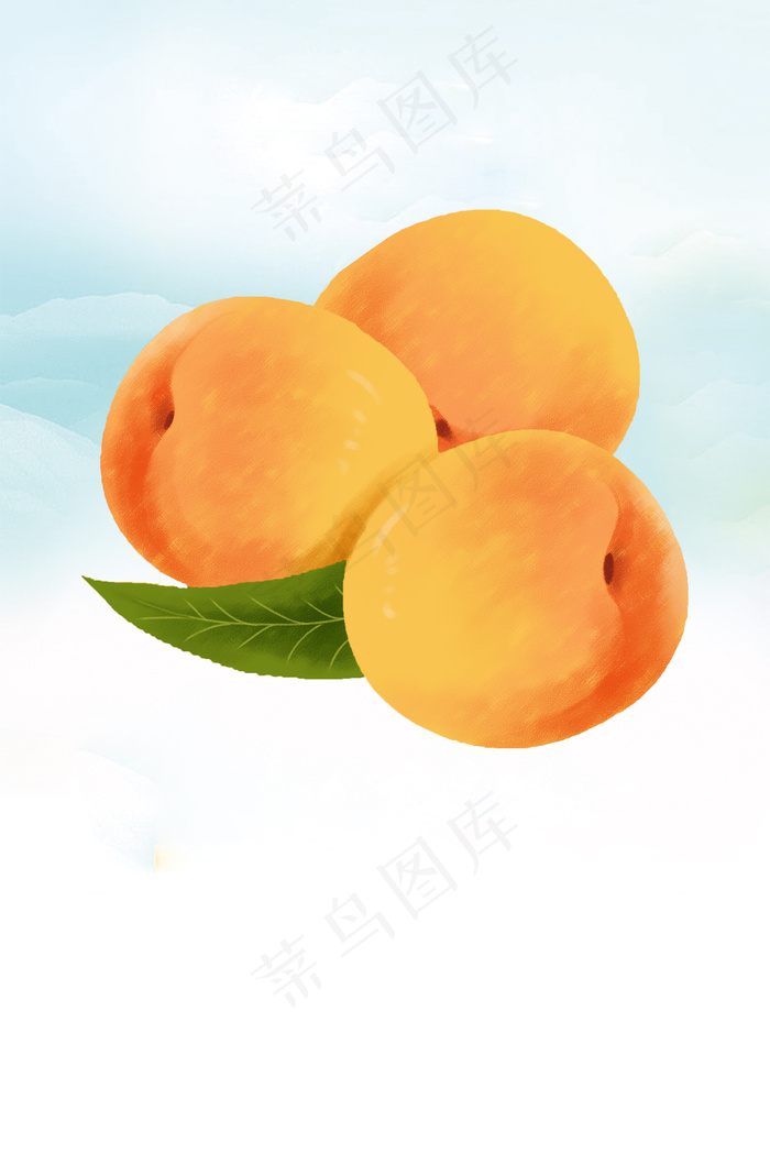 黄桃蓝色清新水果促销海报