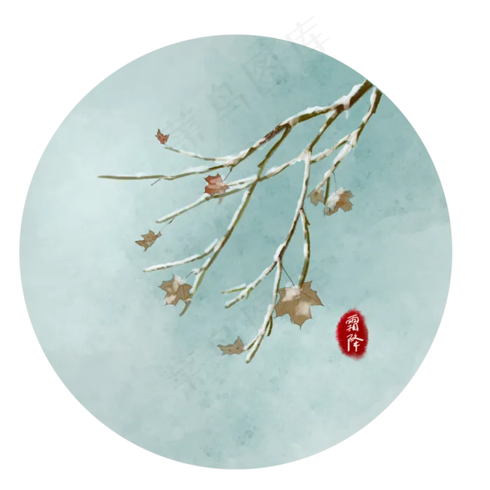 二十四节气枯黄树叶(2000X2000(DPI:299))psd模版下载