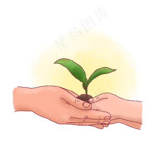 植树节卡通手绘树苗PNG免抠素材