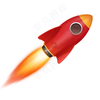 彩色创意火箭元素,免抠元素