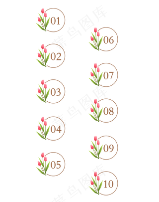 郁金香母亲节微信公众号数字序号