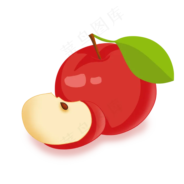两个苹果手绘水果红色(2000X2000(DPI:300))psd模版下载