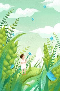 小满芒种六月你好绿色女孩小麦 小满芒种六月你好绿色女孩小麦