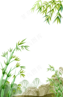 中国风水彩竹边框 中国风水彩竹边框