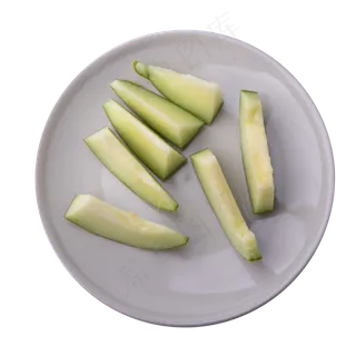 一盘哈密瓜食物实拍 一盘哈密瓜食物实拍