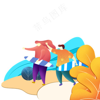 剪纸风小暑冲浪