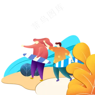 剪纸风小暑冲浪