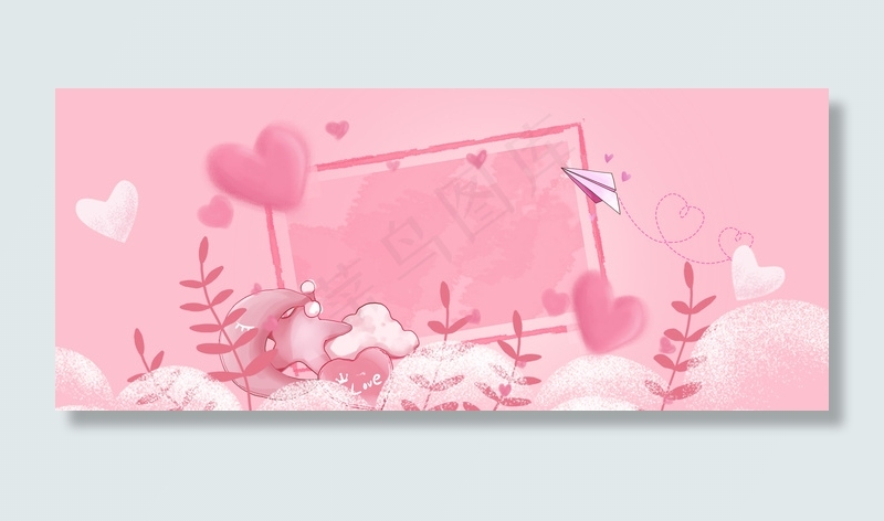 情人节粉嫩浪漫唯美爱心背景背景图片素材,背景元素