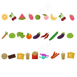 水果蔬菜零食图案胶带