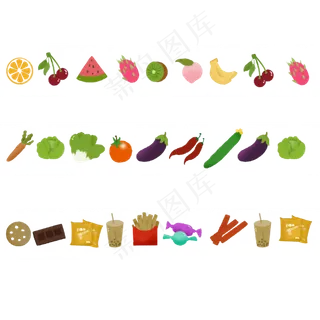 水果蔬菜零食图案胶带