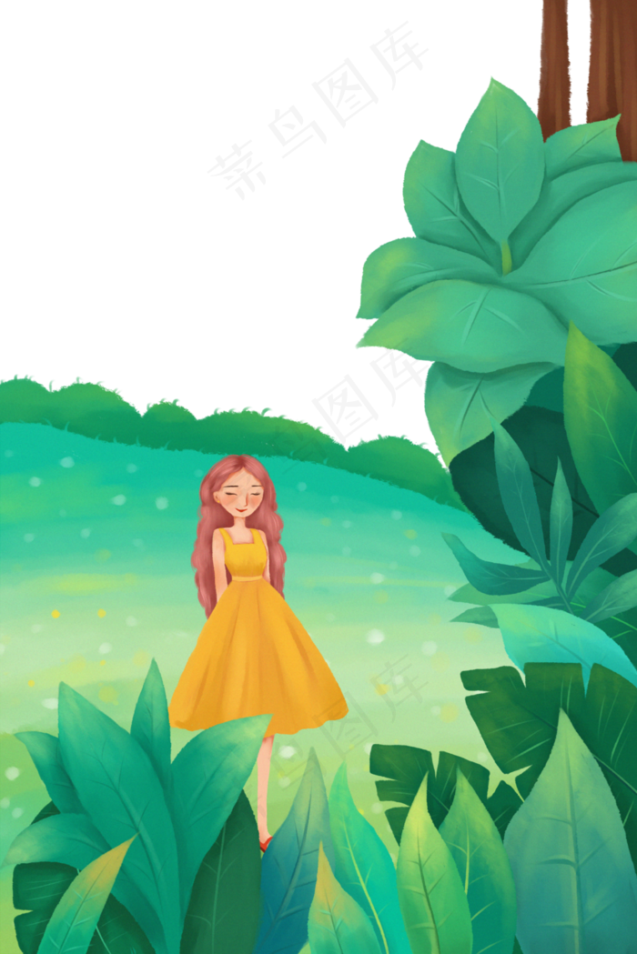 二十四节气立夏夏天绿色场景