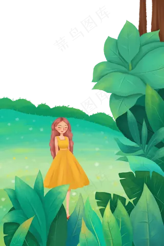 二十四节气立夏夏天绿色场景